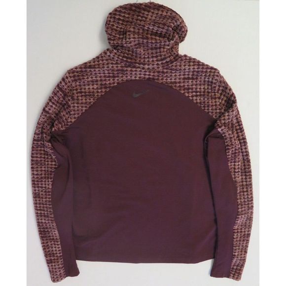 Nike Pro AR1909 652 Women's Plus Sz 2X Burgundy/Brown Hyperwarm Turtleneck Shirt - Picture 6 of 8